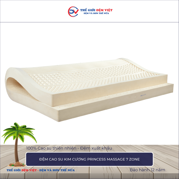 Đệm cao su Kim Cương Princess Massage 7 ZONE 1